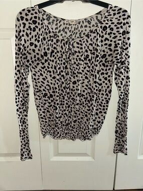 Pink Republic Taupe and Black Leopard-Print Long Sleeve Top